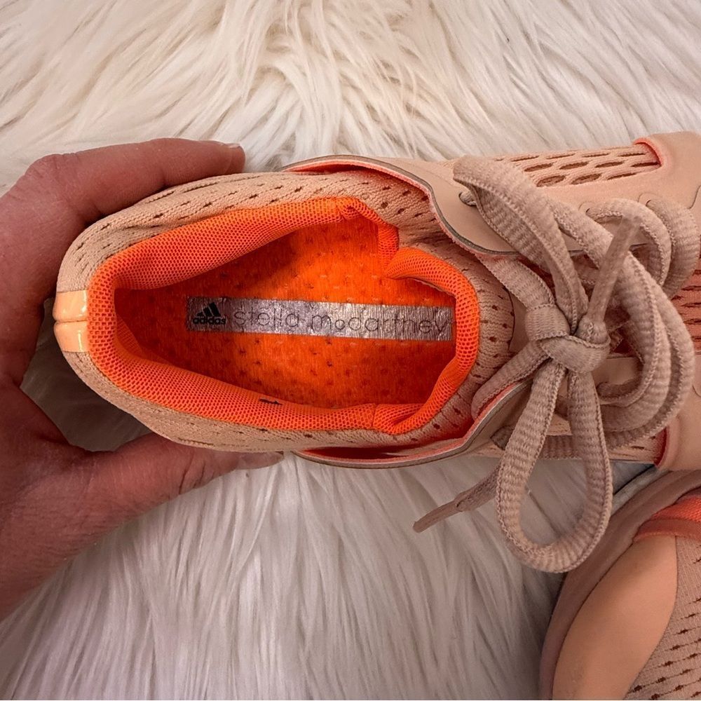 Adidas by Stella McCartney Peach Sneakers with Orange Accents - Size 7 - Picture 2 of 4
